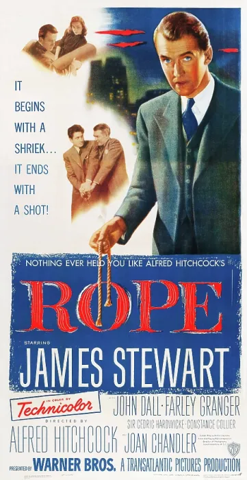 Framed Print : ROPE, right: James Stewart, 1948