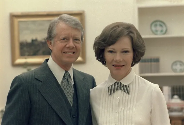 Framed Print : Rosalynn Carter and Jimmy Carter in the White House. Ca. 1977-1980