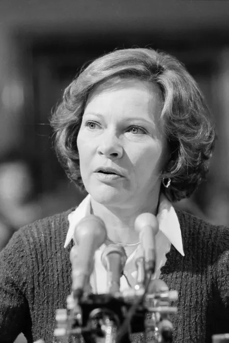 Framed Print : Rosalynn Carter testifies before Senate Subcommittee on Health to lobby for the Mental Health Systems Act