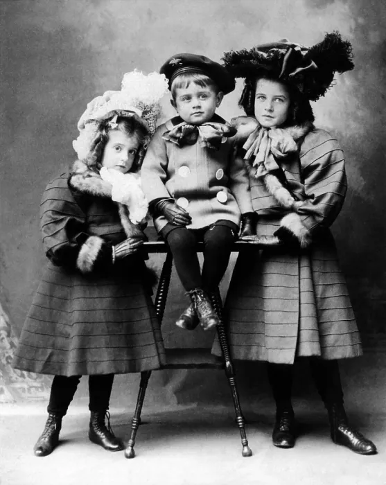 Framed Print : Rose Fitzgerald Kennedy as a young girl. Rose Elizabeth Fitzgerald (right) with her sister Mary Agnes Fitzgerald and brother, Thomas Acton Fitzgerald. Ca. 1900 Framed Print : Rose Fitzgerald Kennedy as a young girl. Rose Elizabeth Fitzgerald (right) with her sister Mary Agnes Fitzgerald and brother, Thomas Acton Fitzgerald. Ca. 1900