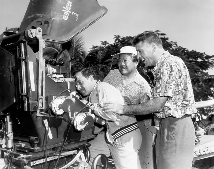 Framed Print : THE ROSE TATTOO, Screenwriter Tennessee Williams, cinematographer James Wong Howe, Burt Lancaster, on set, 1955.. Courtesy: CSU Archives / Everett Collection Framed Print : THE ROSE TATTOO, Screenwriter Tennessee Williams, cinematographer James Wong Howe, Burt Lancaster, on set, 1955.. Courtesy: CSU Archives / Everett Collection