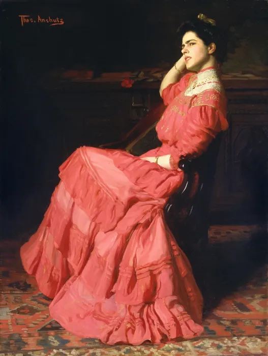 Framed Print : A ROSE, by Thomas Anshutz, 1907, American painting, oil on canvas. It was a late 19th century convention to equate woman to flowers Framed Print : A ROSE, by Thomas Anshutz, 1907, American painting, oil on canvas. It was a late 19th century convention to equate woman to flowers