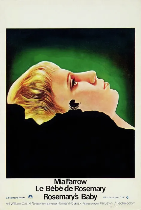 Framed Print : ROSEMARY'S BABY, (aka LA BEBE DE ROSEMARY), Belgian poster art, Mia Farrow, 1968