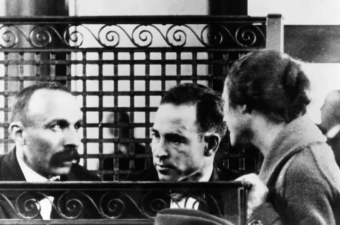 Framed Print : Rosina Sacco (far right), visiting her husband Nicola Sacco (center), and Bartolomeo Vanzetti (far left), in Norfolk County Courthouse, Massachusetts, 1923 Framed Print : Rosina Sacco (far right), visiting her husband Nicola Sacco (center), and Bartolomeo Vanzetti (far left), in Norfolk County Courthouse, Massachusetts, 1923