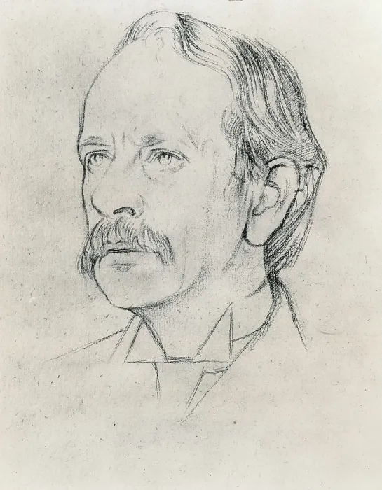 Framed Print : ROTHENSTEIN, William (1872-1945). Sir Joseph John Thomson. 1915. Portrait. Drawing. UNITED KINGDOM. London. National Portrait Gallery