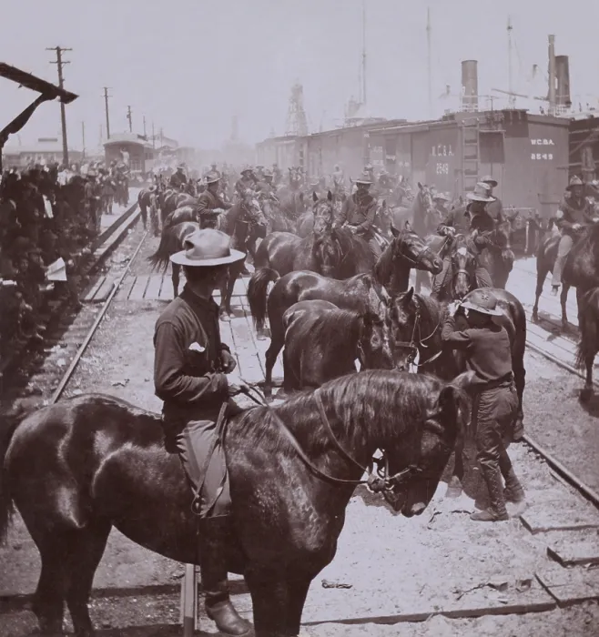 Framed Print : Rough Riders arrival at Tampa, Florida for transport to Cuba
