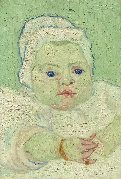 Framed Print : Roulin's Baby, by Vincent van Gogh, 1888, Dutch Post-Impressionist painting, oil on canvas. Portrait of the postman's daughter, Marcelle, as an infant
