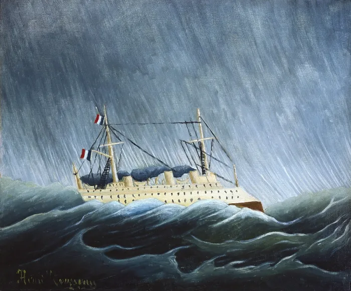 Framed Print : Rousseau, Henri (1844-1910). The Storm-Tossed Vessel. ca. 1889. Post-Impressionism. Oil on canvas. FRANCE. Paris. Orangerie Museum Framed Print : Rousseau, Henri (1844-1910). The Storm-Tossed Vessel. ca. 1889. Post-Impressionism. Oil on canvas. FRANCE. Paris. Orangerie Museum