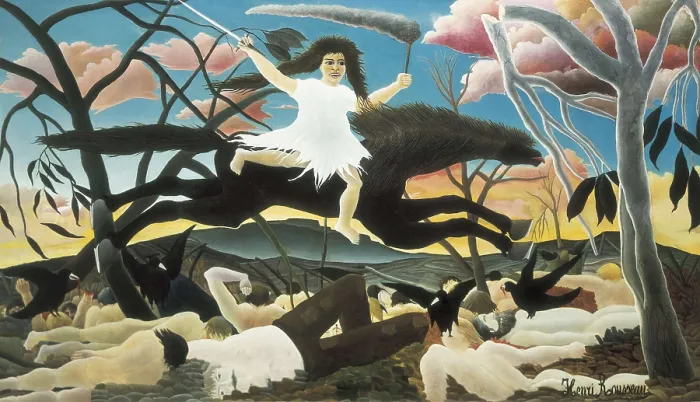 Framed Print : Rousseau, Henri (1844-1910). War or the Ride of Discord. 1897. It symbolizes one of the Horsemen of the Apocalypse. Post-Impressionism. Oil on canvas. FRANCE. Paris Framed Print : Rousseau, Henri (1844-1910). War or the Ride of Discord. 1897. It symbolizes one of the Horsemen of the Apocalypse. Post-Impressionism. Oil on canvas. FRANCE. Paris