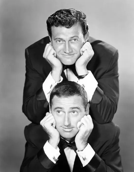 Framed Print : Rowan and Martin, (from top): Dan Rowan, Dick Martin, circa 1950s