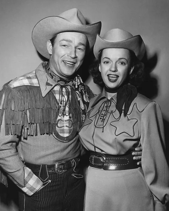 Framed Print : THE ROY ROGERS SHOW, from left: Roy Rogers, Dale Evans, singing their theme song Happy Trails, 1951-1957. ph; Robert Perkins