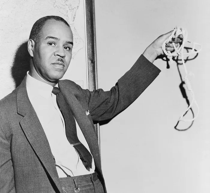 Framed Print : Roy Wilkins (1901-1981), NAACP executive secretary, displays hangman's noose sent to Association's national headquarters from Florida in 1959 Framed Print : Roy Wilkins (1901-1981), NAACP executive secretary, displays hangman's noose sent to Association's national headquarters from Florida in 1959