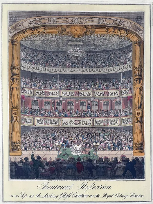 Framed Print : The Royal Coburg Theatre and audience in 1822. The Theater was renamed Royal Victoria in 1833, but was called Old Vic, and still exists