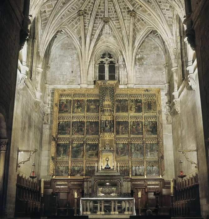 Framed Print : Royal Collegiate Church of San Isidoro. SPAIN. CASTILE AND LEON. Len. Royal Collegiate Church of San Isidoro. Altarpiece of the main altar. Gothic art. ; Romanesque art Framed Print : Royal Collegiate Church of San Isidoro. SPAIN. CASTILE AND LEON. Len. Royal Collegiate Church of San Isidoro. Altarpiece of the main altar. Gothic art. ; Romanesque art