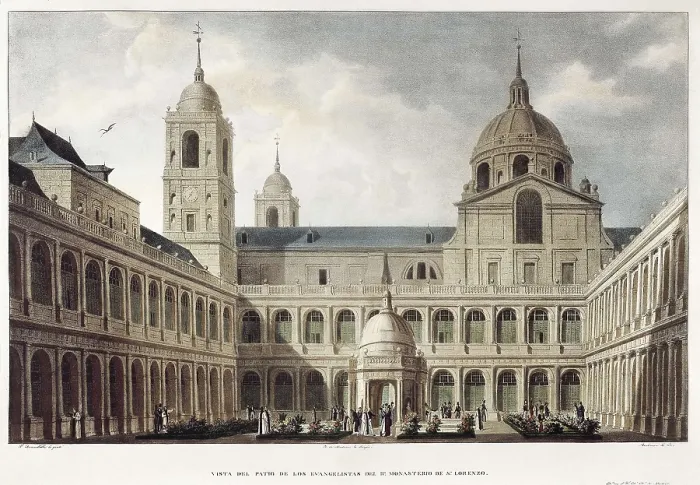 Framed Print : Royal Monastery of San Lorenzo de El Escorial (19th c.). Litography. SPAIN. Reus. Salvador Vilaseca Regional Museum. AISA / Everett Collection**US SALES ONLY**