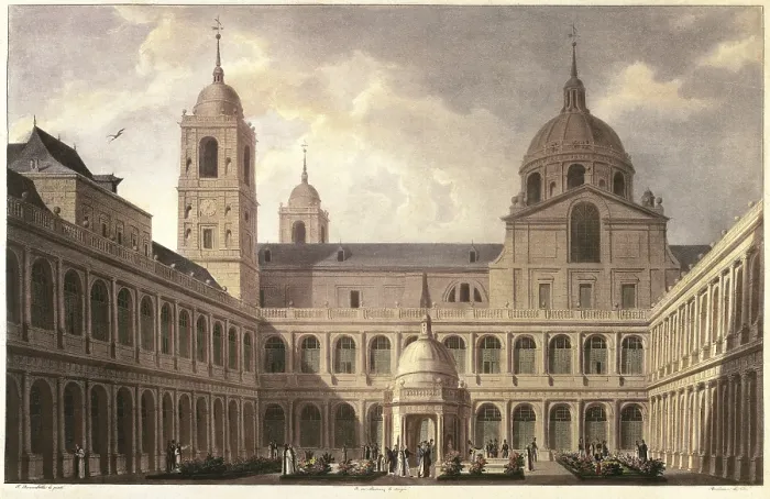 Framed Print : Royal Monastery of San Lorenzo de El Escorial (19th c.). Litography. SPAIN. Reus. Salvador Vilaseca Regional Museum