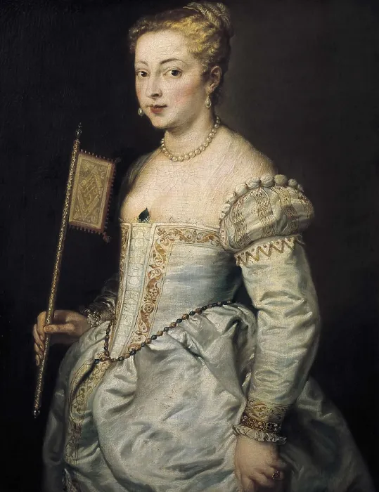 Framed Print : RUBENS, Peter Paul (1577-1640). A Woman with a fan. 1612 - 1614. Flemish art. Oil on canvas. AUSTRIA. Vienna. Kunsthistorisches Museum Vienna (Museum of Art History)
