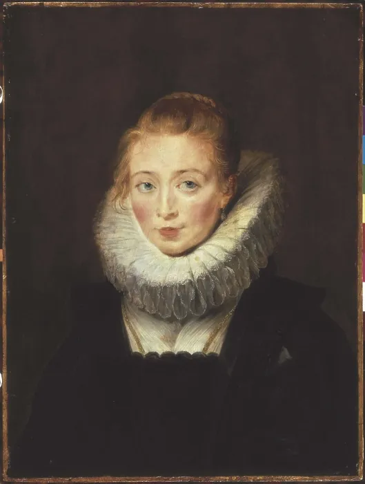 Framed Print : RUBENS, Peter Paul (1577-1640). Portrait of a Lady-in-Waiting to the Infanta Isabella. c. 1625. Flemish art. Oil on canvas. RUSSIA. Saint Petersburg. State Hermitage Museum