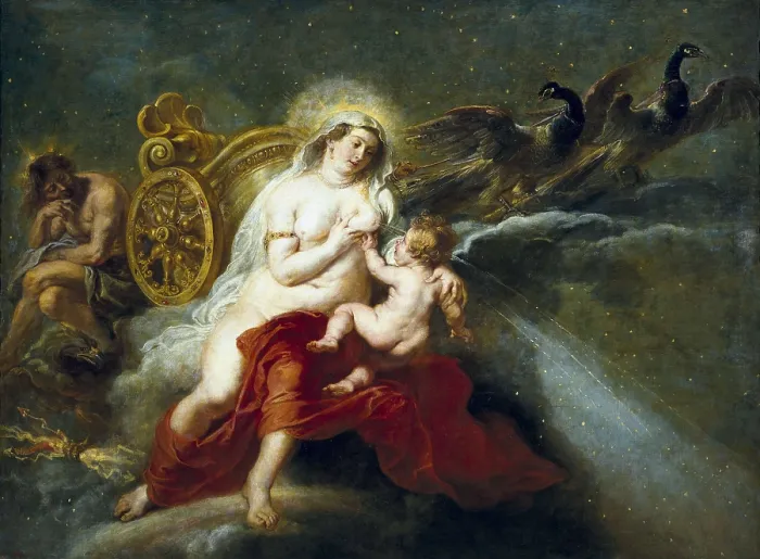 Framed Print : RUBENS, Peter Paul (1577-1640). The Birth of the Milky Way. 1536 - 1537. Flemish art. Oil on canvas. SPAIN. Madrid. Prado Museum. AISA / Everett Collection**US SALES ONLY**