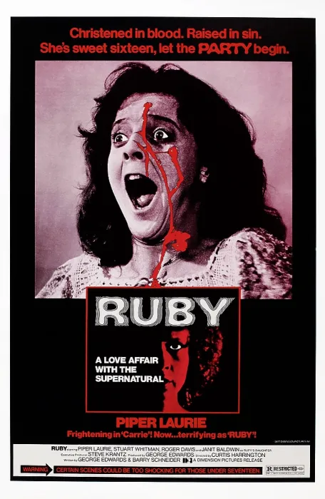 Framed Print : RUBY, US poster, from top: Janit Baldwin, Piper Laurie, 1977