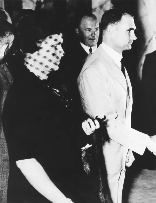 Framed Print : Rudolf Hess with his wife, Ilse Prhl Hess, before his solo flight to Britain, on May 10, 1941. She sought permission to join him in, but was refused by the Allies