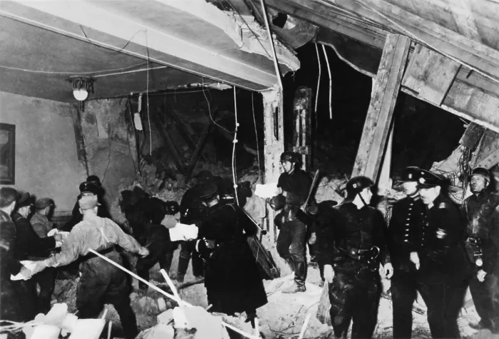 Framed Print : Ruins after the assassination attempt on Hitler by 42-year-old Johann Georg Elser