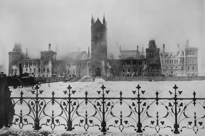 Framed Print : Ruins of the Canadian Parliament building in Ottawa, after a fire on the night of Feb. 3, 1916. Firemen continue to spray the smoldering fire Framed Print : Ruins of the Canadian Parliament building in Ottawa, after a fire on the night of Feb. 3, 1916. Firemen continue to spray the smoldering fire