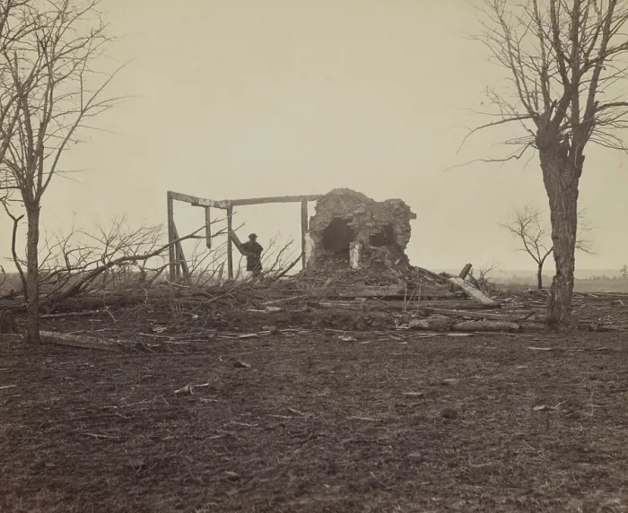 Framed Print : Ruins of Henry House on the Battlefield of Bull Run (First Manassas), in Marcy 1862