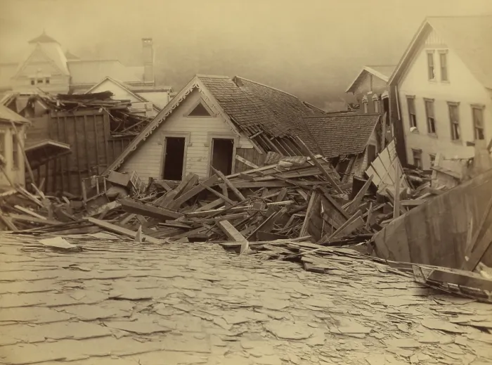 Framed Print : Ruins of houses after the Johnstown Flood, of May 31, 1889