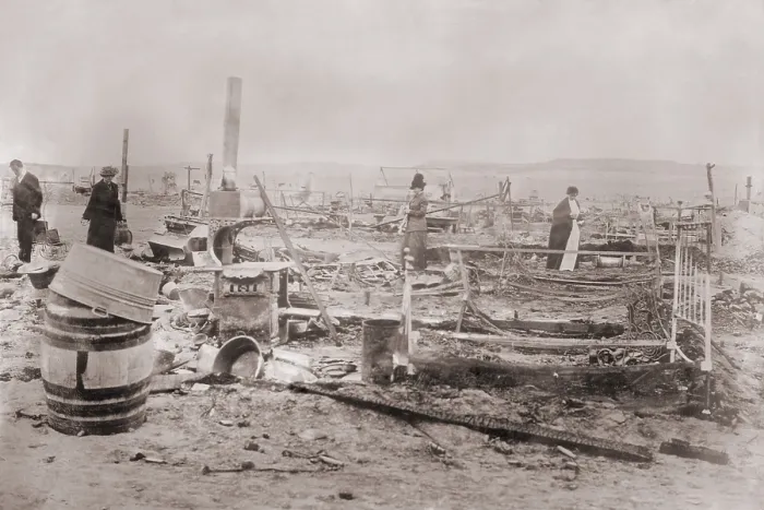 Framed Print : Ruins Ludlow Colony after the killing of 19 people, including women and Children, in a Colorado National Guard attack on a tent city of striking coal miners at Trinidad