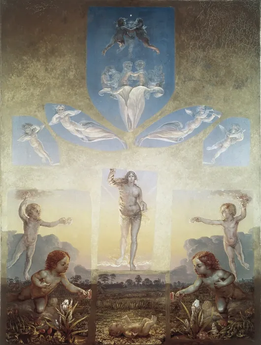 Framed Print : RUNGE, Philipp Otto (1777-1810). The Great Morning. 1809-1810. Romanticism. Oil on canvas. GERMANY. Hamburg. Hamburger Kunsthalle. AISA / Everett Collection**US SALES ONLY**
