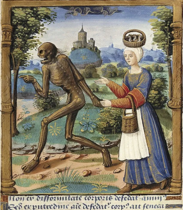 Framed Print : The rural life and the death (15th c.). Gothic art. Miniature Painting. FRANCE. Paris. National Library. AISA / Everett Collection**US SALES ONLY**