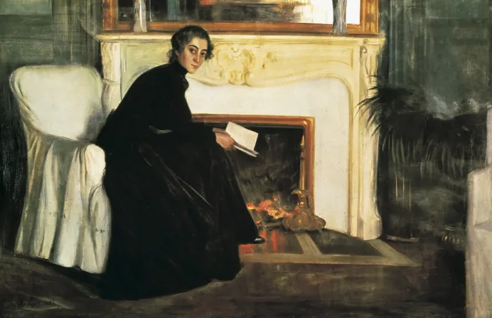 Framed Print : RUSInOL i PRATS, Santiago (1861-1931). Romantic Novel. 1893-1894. Modernism. Oil on canvas. SPAIN. Barcelona. National Art Museum of Catalonia. - P Framed Print : RUSInOL i PRATS, Santiago (1861-1931). Romantic Novel. 1893-1894. Modernism. Oil on canvas. SPAIN. Barcelona. National Art Museum of Catalonia. - P