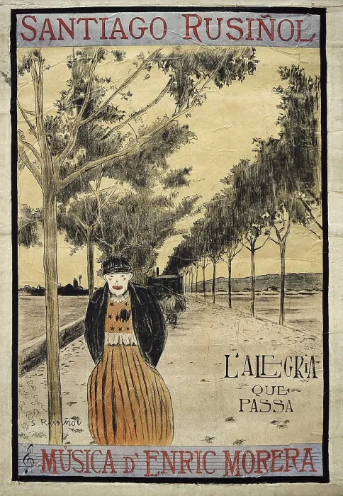 Framed Print : RUSIOL i PRATS, Sainttiago (1861-1931). L'Alegria que passa. ca. 1891 Framed Print : RUSIOL i PRATS, Sainttiago (1861-1931). L'Alegria que passa. ca. 1891