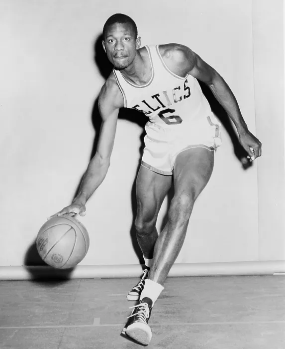 Framed Print : Bill Russell in his Boston Celtics uniform in 1958