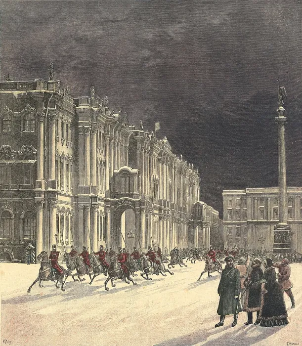Framed Print : Russia (1892). The Winter Palace in Saint Petersburg. Illustration by F. Meaville for 'Le Petit Journal'. Engraving