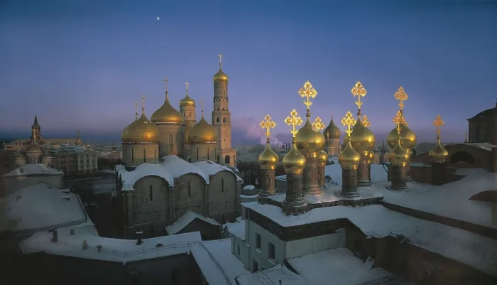 Framed Print : RUSSIA. Moscow. Kremlin. Kremlin. Domes at the sunset. AISA / Everett Collection**US SALES ONLY**