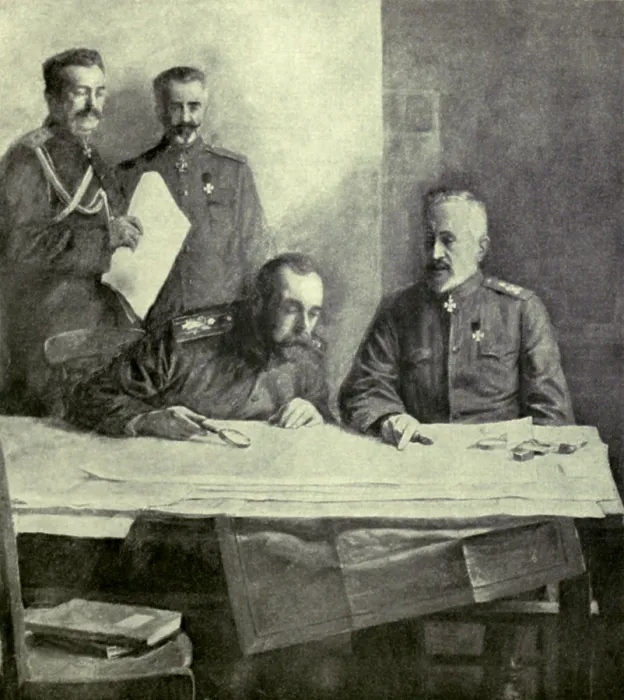 Framed Print : Russian Czar Nicholas II with his cousin Grand Duke Nicholas Nikolaievich, who was commander in chief of the Russian armies during World War 1 from 1914 to 1915