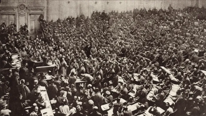 Framed Print : Russian Revolution. Petrograd Soviet of Workers and Soldiers Deputies. March 1917
