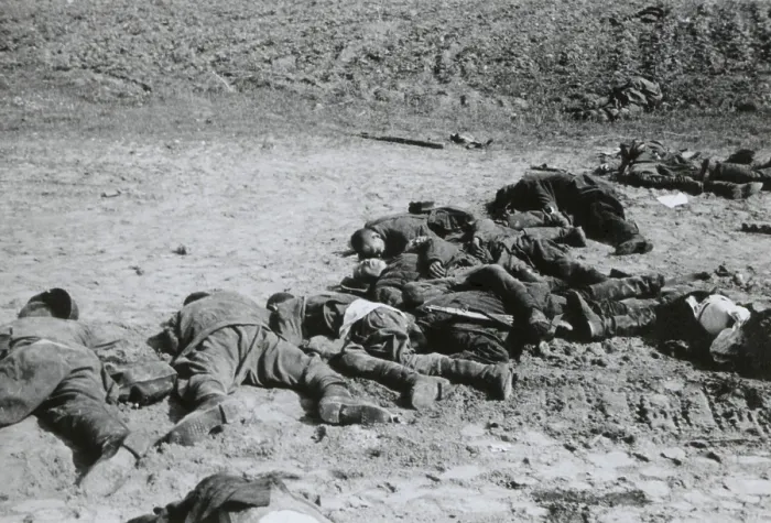Framed Print : Russian soldiers burned to death during German invasion of the Soviet Union in Summer 1941