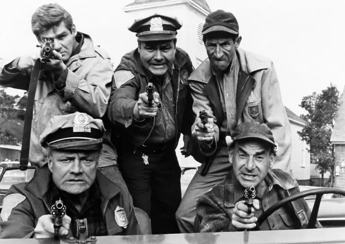 Framed Print : THE RUSSIANS ARE COMING THE RUSSIANS ARE COMING, front from left: Brian Keith, Cliff Norton, rear from left: Richard Schaal, Jonathan Winters, Guy Raymond, 1966