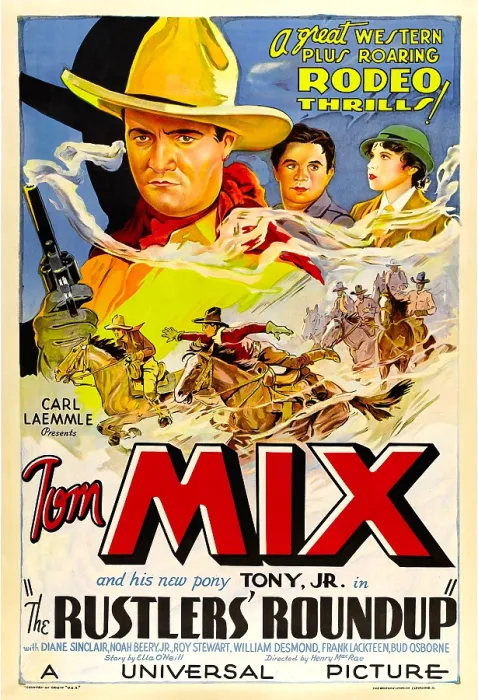 Framed Print : RUSTLERS ROUNDUP, top from left: Tom Mix, Noah Beery Jr. Diane Sinclair, 1933 Framed Print : RUSTLERS ROUNDUP, top from left: Tom Mix, Noah Beery Jr. Diane Sinclair, 1933