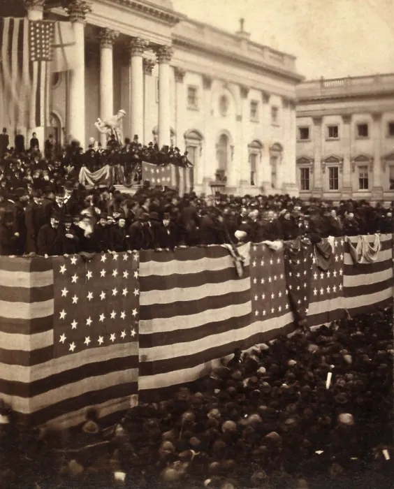 Framed Print : Rutherford B. Hayes (center right) is sworn into office as President March 4, 1877. Chief Justice Morrison R. Waite administered at the east portico of the U.S. Capitol Framed Print : Rutherford B. Hayes (center right) is sworn into office as President March 4, 1877. Chief Justice Morrison R. Waite administered at the east portico of the U.S. Capitol