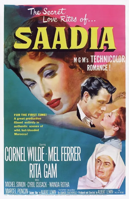 Framed Print : SAADIA, US poster, from left: Rita Gam, Mel Ferrer, Rita Gam, Cornel Wilde (bottom), 1953 Framed Print : SAADIA, US poster, from left: Rita Gam, Mel Ferrer, Rita Gam, Cornel Wilde (bottom), 1953