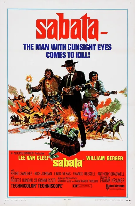 Framed Print : SABATA, (aka EHI AMICO... C'E SABATA, HAI CHIUSO!), US poster, from left: Ignazio Spalla, Lee Van Cleef, William Berger, 1969
