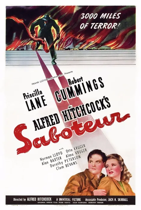Framed Print : SABOTEUR, Robert Cummings, Priscilla Lane, 1942