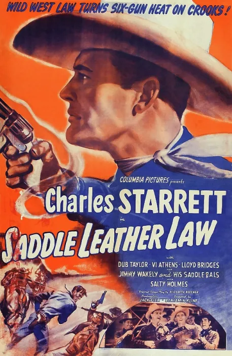 Framed Print : SADDLE LEATHER LAW, US poster, Charles Starrett, 1944