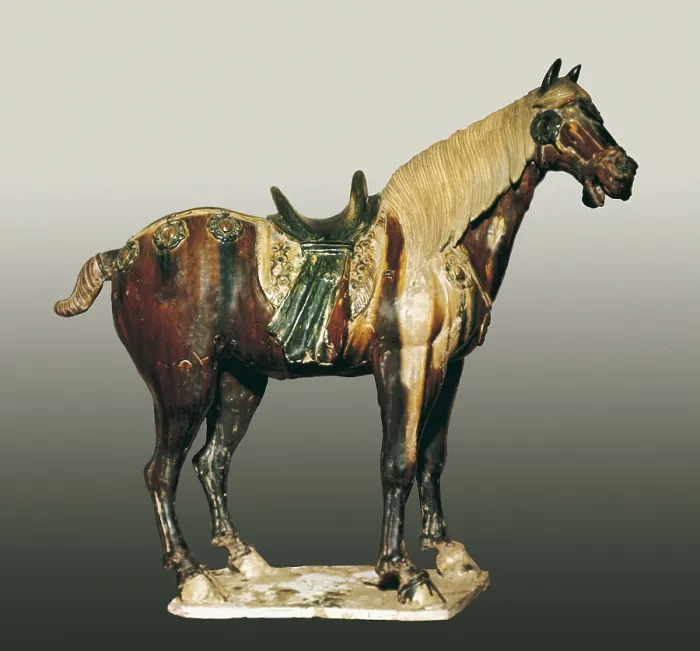 Framed Print : Saddled horse. 7th c.-10th c. Ornament of a tomb. Chinese art. Tang period. China / Porcelain. UNITED STATES OF AMERICA. Kansas City. Nelson Gallery of Art Framed Print : Saddled horse. 7th c.-10th c. Ornament of a tomb. Chinese art. Tang period. China / Porcelain. UNITED STATES OF AMERICA. Kansas City. Nelson Gallery of Art