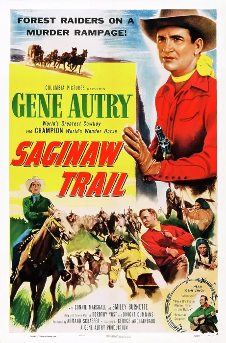 Framed Print : SAGINAW TRAIL, US poster, Gene Autry (top right), 1953
