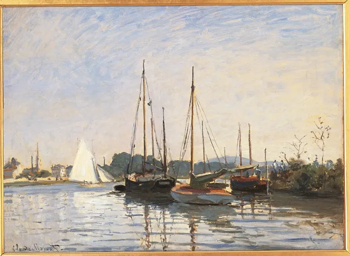 Framed Print : Sailing Boats at Argenteuil, by Claude Monet, 1872 - 1873, 19th Century, oil on canvas, cm 49 x 65 - France, Ile de France, Paris, Muse dOrsay, RF2437. All